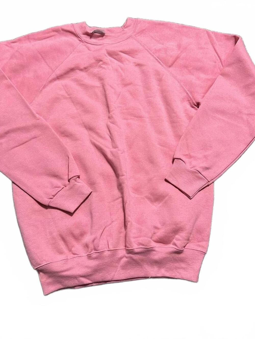 Vintage 90s Made in USA Hanes Blank Pink Crewneck Size L